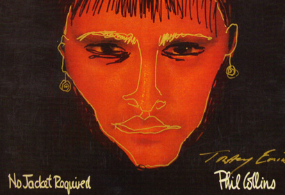 No Jacket Required Phil Collins record sleeve bastardised by Tracey Emin for a self portrait
